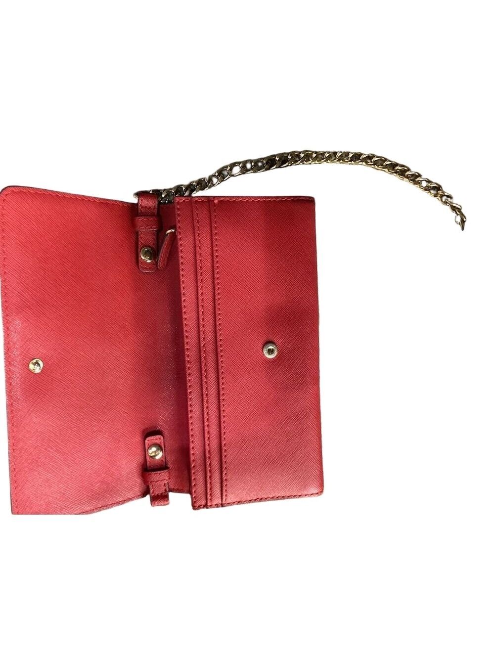 Michael Kors Jet Set Travel Women's Red Crossbody Bag Gold Accents - Picture 5 of 7